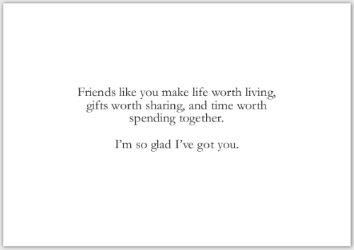 Black text on a white background with a quote about friends.