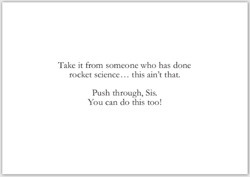 Motivational quote on a white background
