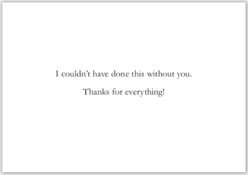 Simple text message on a white background