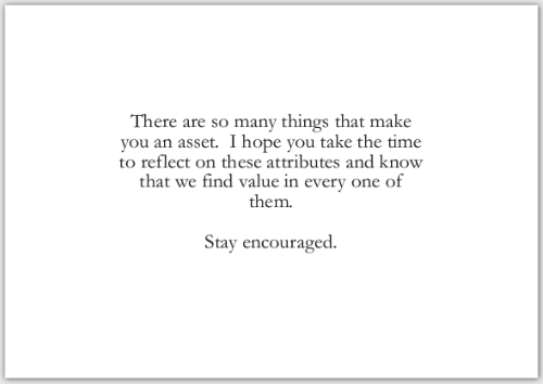 Motivational quote on a white background